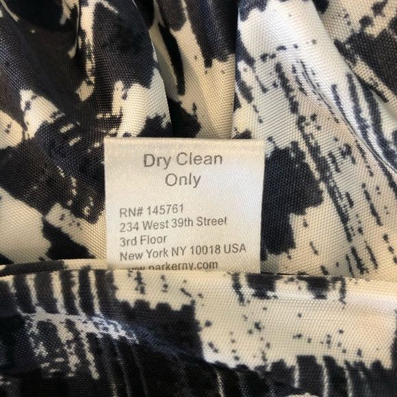 Parker Catalina Mini Dress in Gazette Print Black White size XS Dolman Surplice - Picture 13 of 15